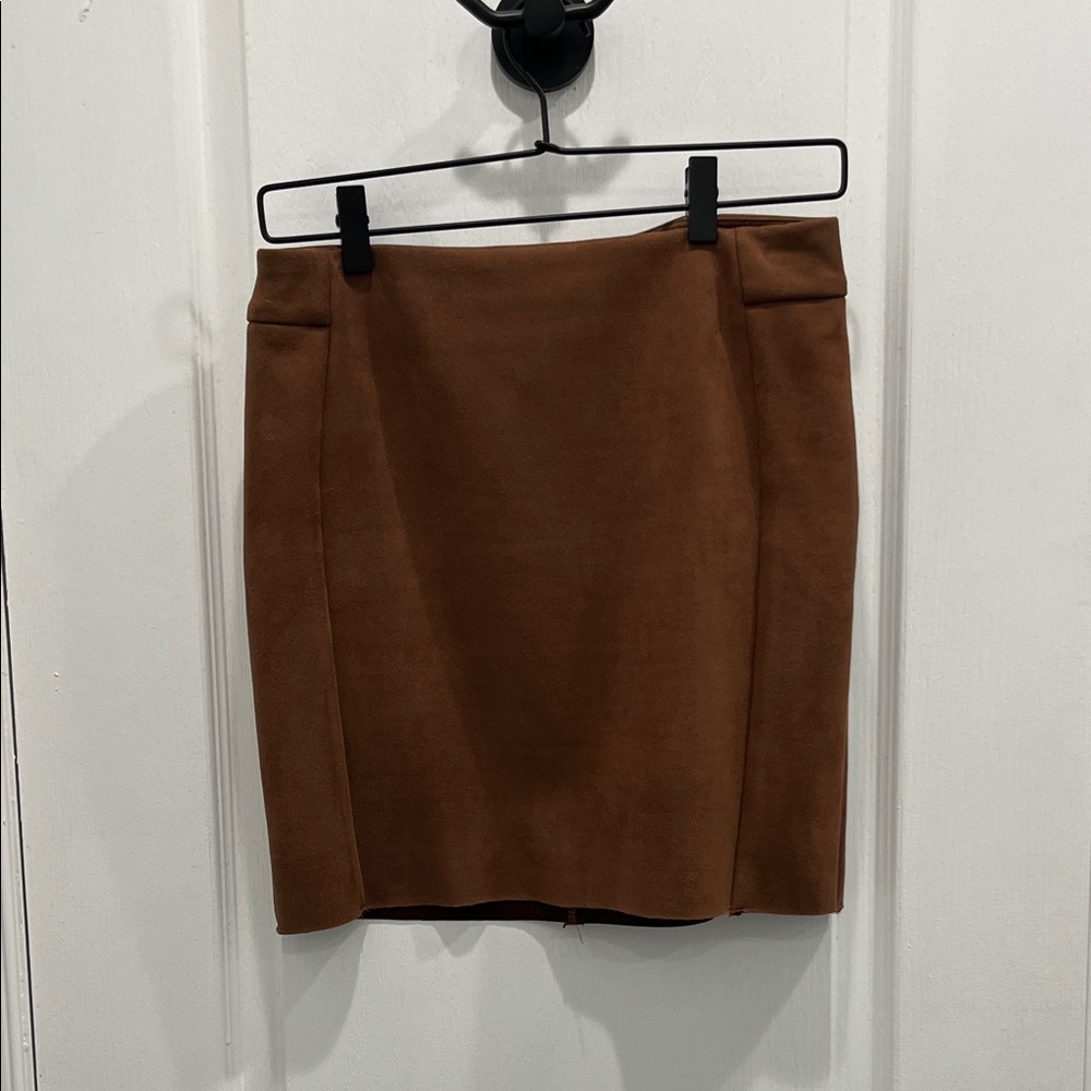 Chic Brown Suede Mini Skirt